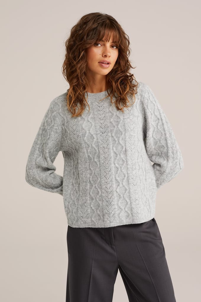 WE Fashion Knitted Pullover Light Grey Taglia: S | Maglioni a maglia Outlet | Donna | Grigio