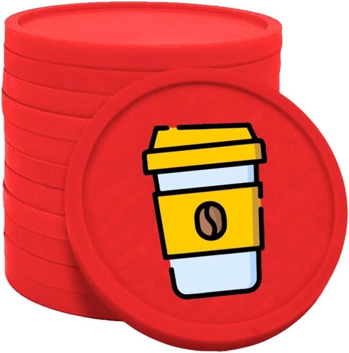 Betaalmunten Plastic - Consumptie Tokens - Evenementen Organiseren - Handige Betaalmethode - 100 Stuks - Rood
