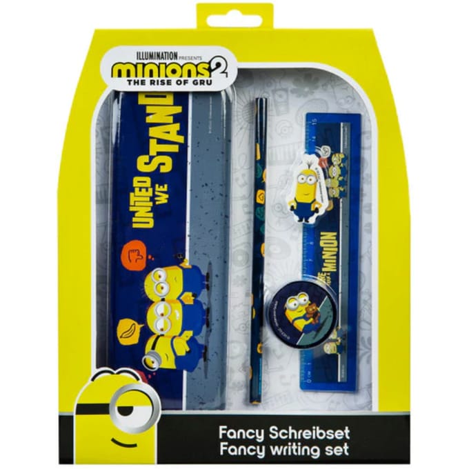 Minions Schrijfset Kind - 5-Delig Fancy Schrijfwarenset