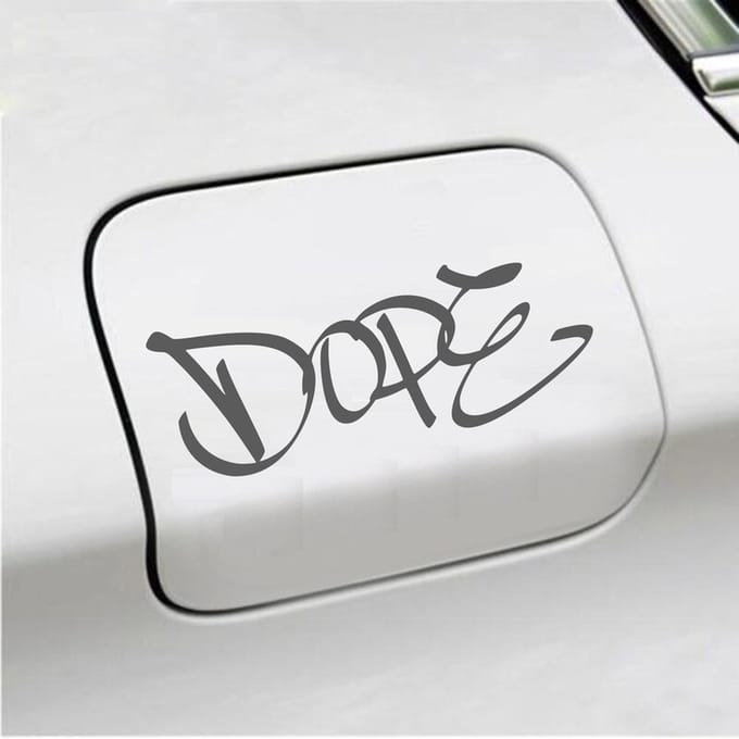 Bumpersticker - Dope - 7 X 18 - Antraciet