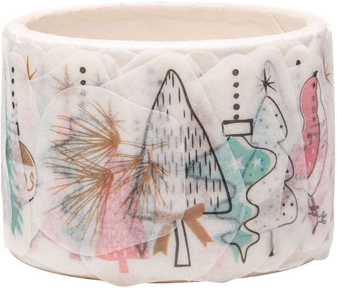 Colorations Washi Stickers kerst knutselset - 80 stickers - kerstdecoratie.