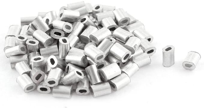 Ovale Aluminium Kousen voor 0.5mm Draad Touw - 100 Stuks