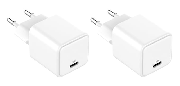2 stuks OneOne 30W super snellader. Witte oplader met USB C. PD en Quick Charge lader adapter past op Apple iPhone 13 Mini, iPhone 13 Pro, iPhone 13 Pro Max, iPhone 14, iPhone 14 Plus, iPhone 14 Pro, iPhone 14 Pro Max