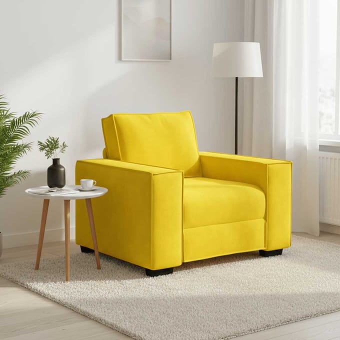 vidaXL - Sofastoel - Geel - 100x78x84 - cm - Fluweel