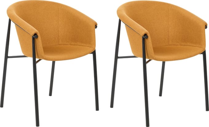AMES - Eetkamerstoel set van 2 - Oranje - Polyester