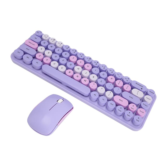 USB Toetsenbord Muis 2.4G Draadloos 68 Toetsen Laag Verbruik Retro Schattig ABS Gaming Toetsenbord Muis voor