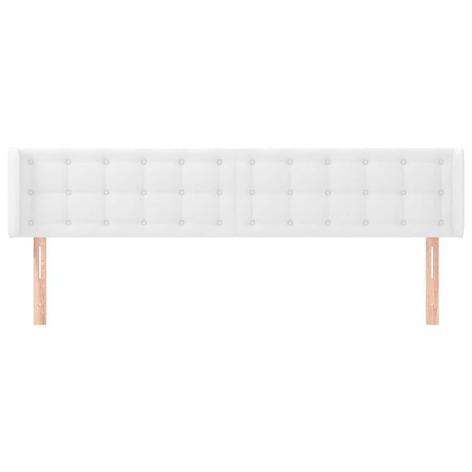 vidaXL - Hoofdbord - met - randen - 163x16x78/88 - cm - kunstleer - wit