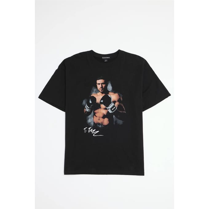 Oversized T-shirt Met Fury Misfits Print | Black | Size Large