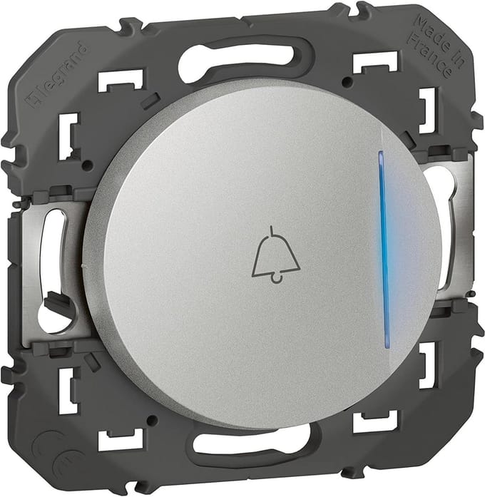 Aluminium knop met belmarkering voor schakelaar