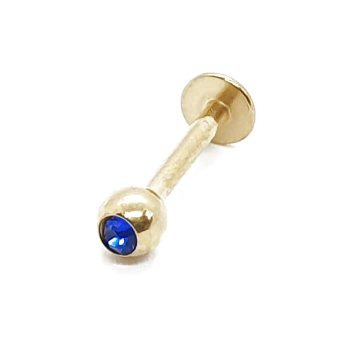 Goud Met Steentje - Tragus / Helix / Labret Piercing