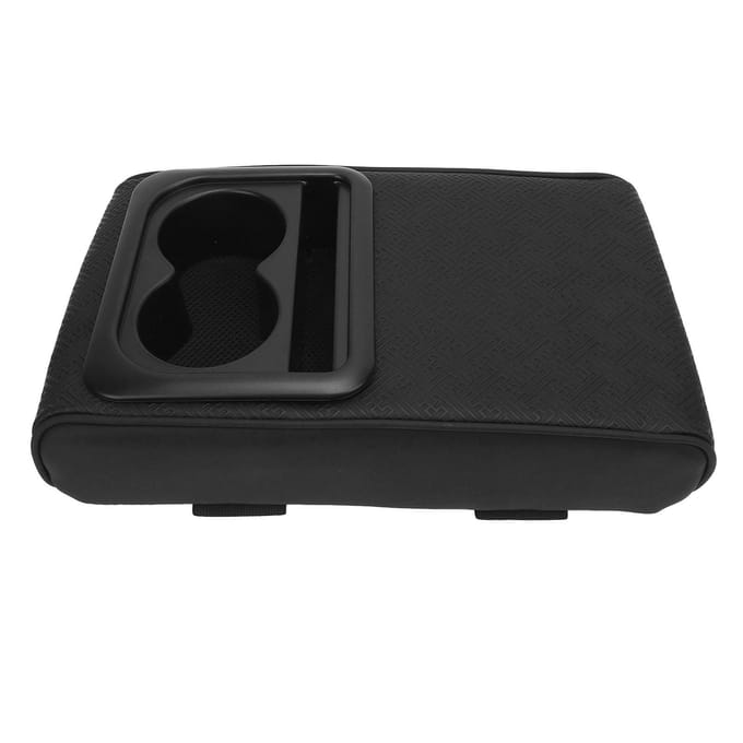 Auto Middenconsole Armsteunkussen met Bekerhouder Memory Foam Middenconsole Beschermkussen black