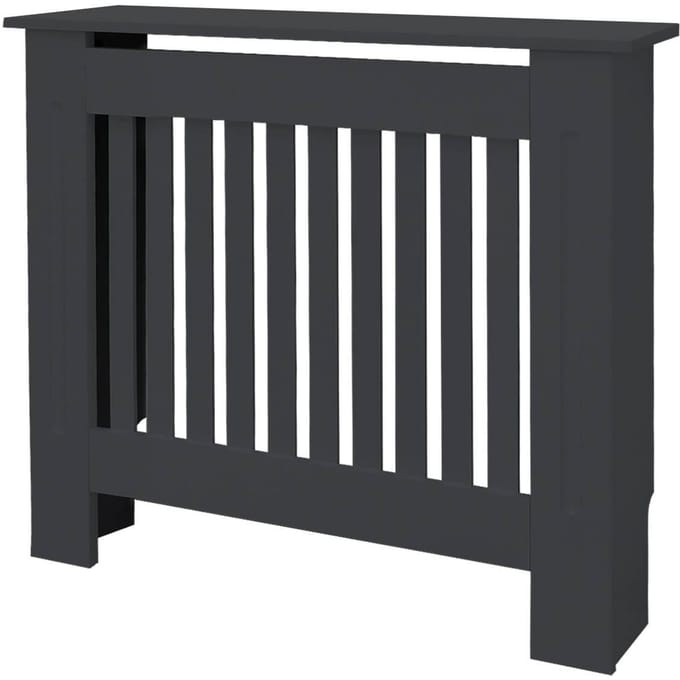 ECD Germany home style serie radiator hoes verwarming omkasting met landelijke stijl afmetingen 78x19x82 cm kleur antraciet vervaardigd uit gelakt MDF ideaal voor woonkamer en slaapkamerinterieur