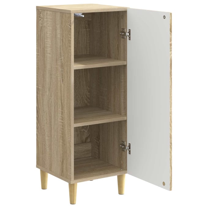 vidaXL - Dressoir - Sonoma - Eiken - 33 - x - 34,5 - x - 90 - cm - Bewerkt - hout