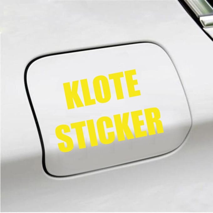 Bumpersticker - Klote Sticker - 8,2 X 12,7 - Geel