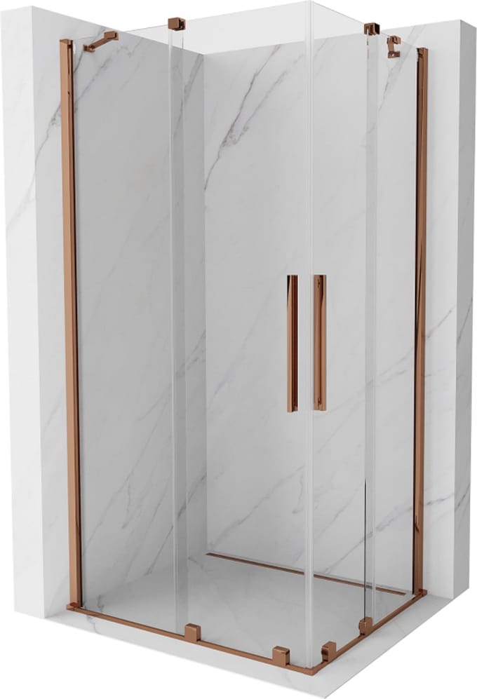Mexen Velar Duo schuifdouchecabine 100 x 90 , transparant, roségoud - 871-100-090-02-60