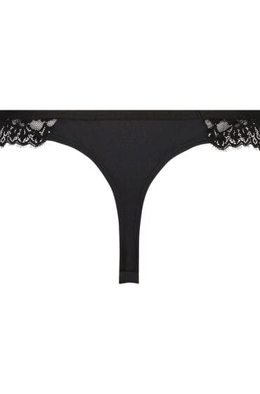 Hunkemöller Dames Lingerie String Daisy - Zwart - maat XS