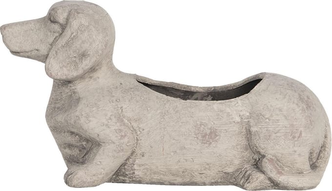 Clayre & Eef Bloempot 24x9x13 cm Grijs Steen