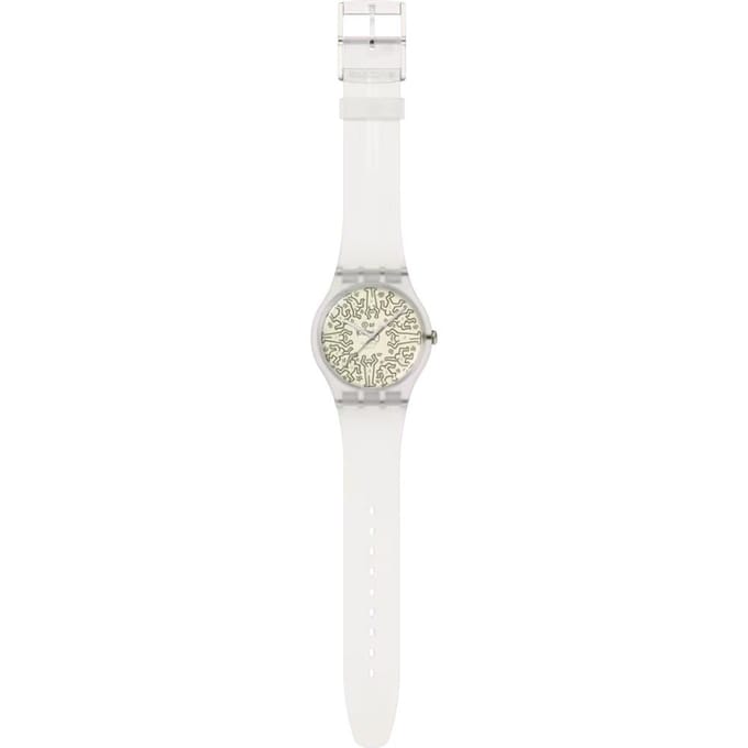 SWatch So29z145 Keith Haring Break Free From The Archive Montre Publique en Uréthane SO29Z145 gray