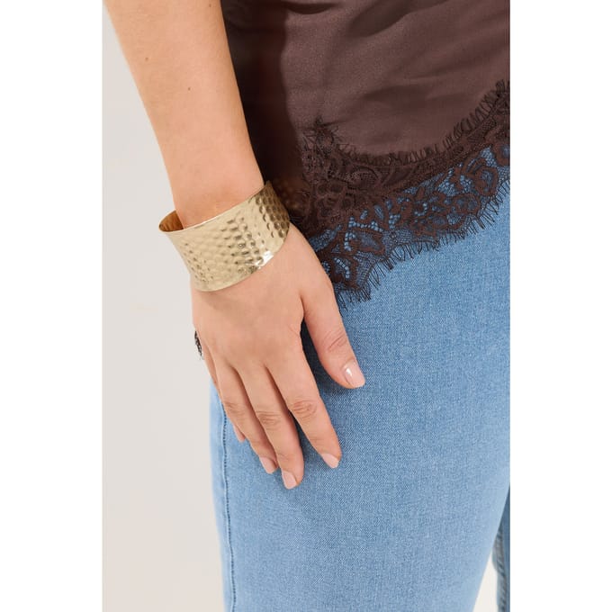 Yours Goudkleurige Statement Manchetarmbandsize One Size