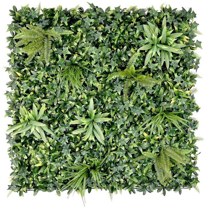 Vente-unique Synthetische groene plantenwand - Pack van 1 m² - DELVIN