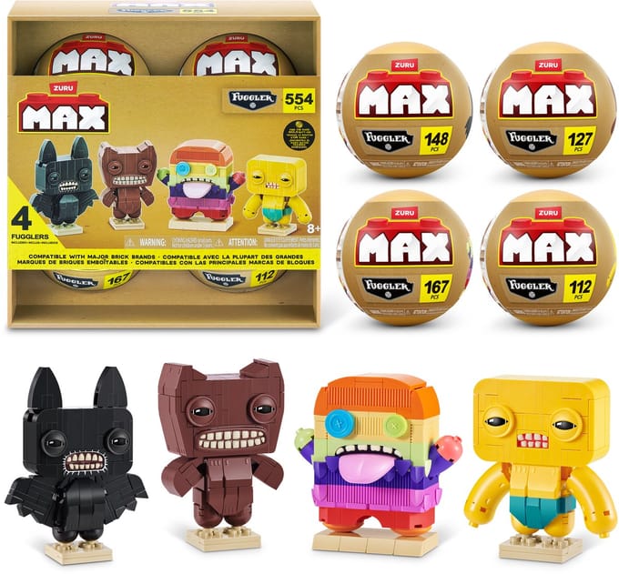 MAX Build More Premium Fugglers Building Bricks Collection 4-Pack by ZURU