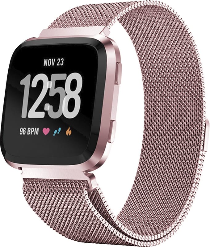 MY PROTECT - Milanese Bandje Geschikt Voor Fitbit Versa 1 / Versa 2 - Milanees Fitbit Bandje - Roze