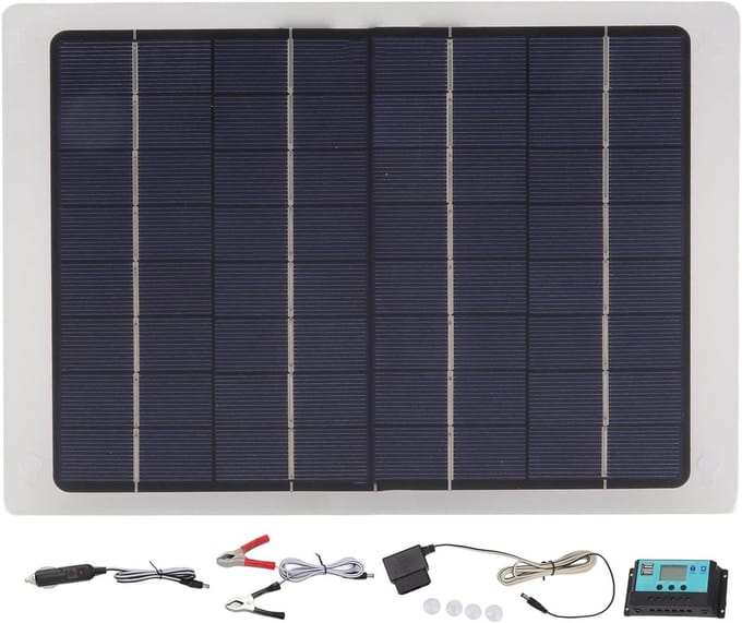 Zonnepaneel Laadset - Draagbare Energie - Outdoor Opladen - MPPT Controller - 10W - Zwart