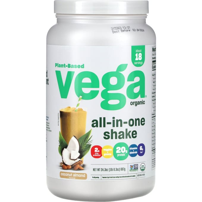 Plantaardige Alles-in-één Shake, Kokos Amandel, 687G (1lb 8.3oz)