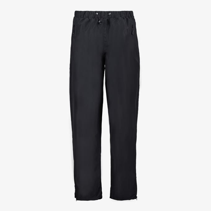 Mountain Peak heren dames regenbroek met ritsen zwart - Maat S
