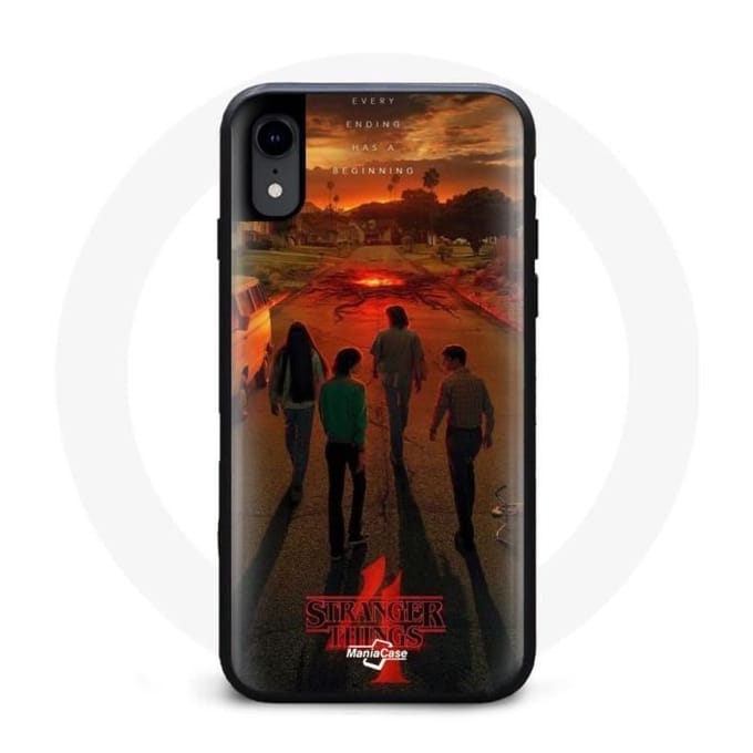 Coque - Stranger Things - Iphone XS - Rigide - Noir - Protection