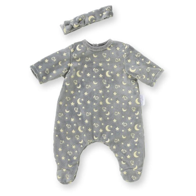 Corolle poppen pyjama en hoofdband 30cm - glow in the dark babypop kleding.