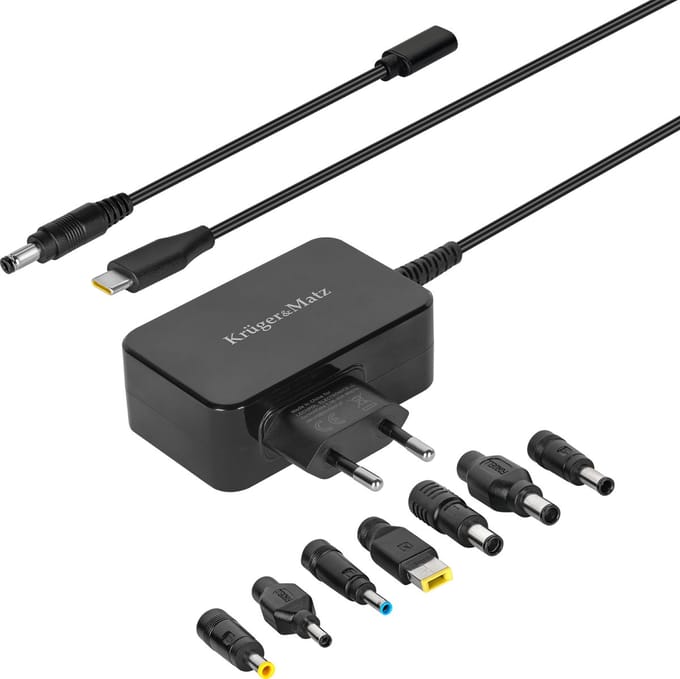Krüger&Matz Power Delivery - Universeelsnijder - 65W - USB-C - 7 Verwisselbare Eindstukken