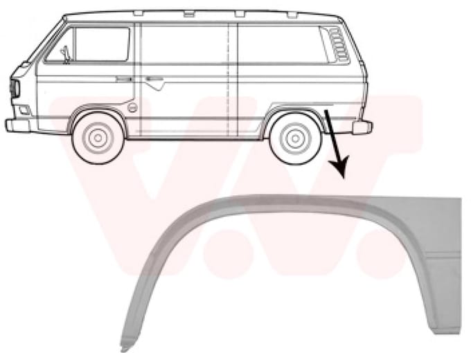 Van Wezel - ACHTER SCHERM VOOR VW TRANSPORTER T3 1979-1992 ARC339812VWAN