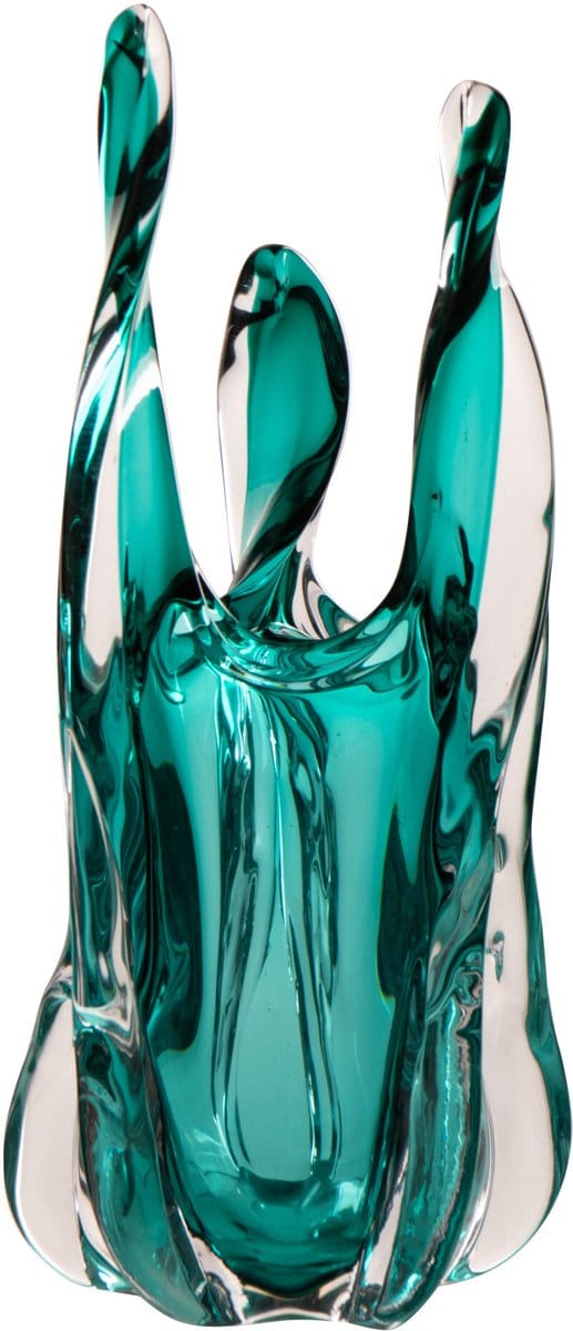 J-Line vaas Serena - glas - turkoois - small