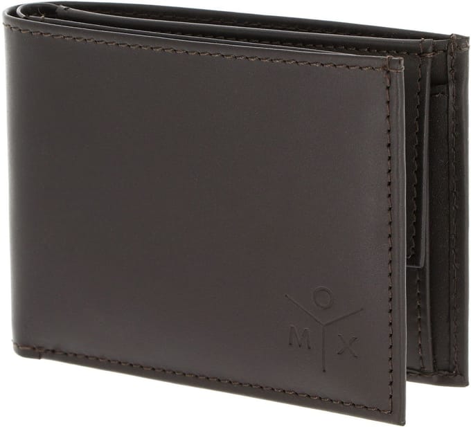 oxmox Leren portemonnee Leather RFID Protect Pocketbörse Ox 2.0 Embossed Brown donkerbruin