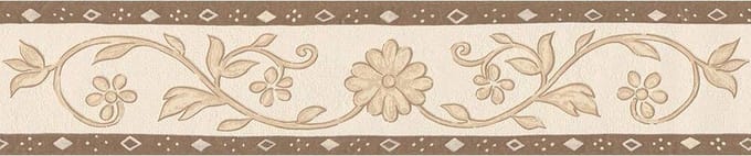 MODERNE BLOEMEN BEHANGRAND |beige bruin creme - A.S. Création Only Borders 11