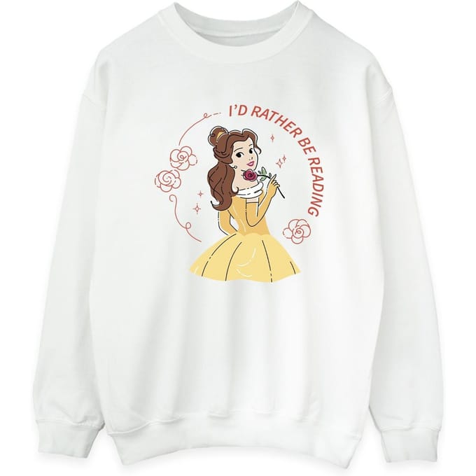 Disney Dames/Dames Beauty And The Beast I´d Rather Be Reading Sweatshirt (Wit)