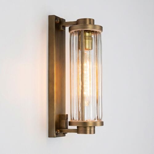 KS Verlichting - wandlamp - Porter - industrieel - messing - glas - outdoor - E27