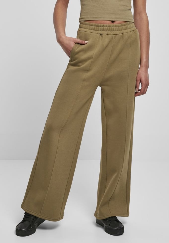 Urban Classics - Straight Pin Tuck Dames joggingbroek - 4XL - Groen