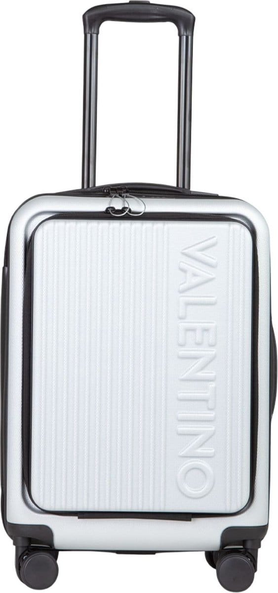 VALENTINO met laptopvak Lexplor Carry On Trolley Silver Zwart 56cm