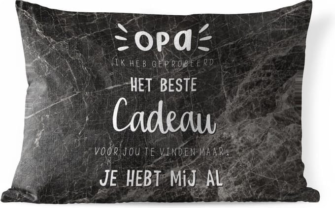 Buitenkussens - Het beste cadeau - Opa - Quotes - Spreuken - 60x40 cm - Weerbestendig