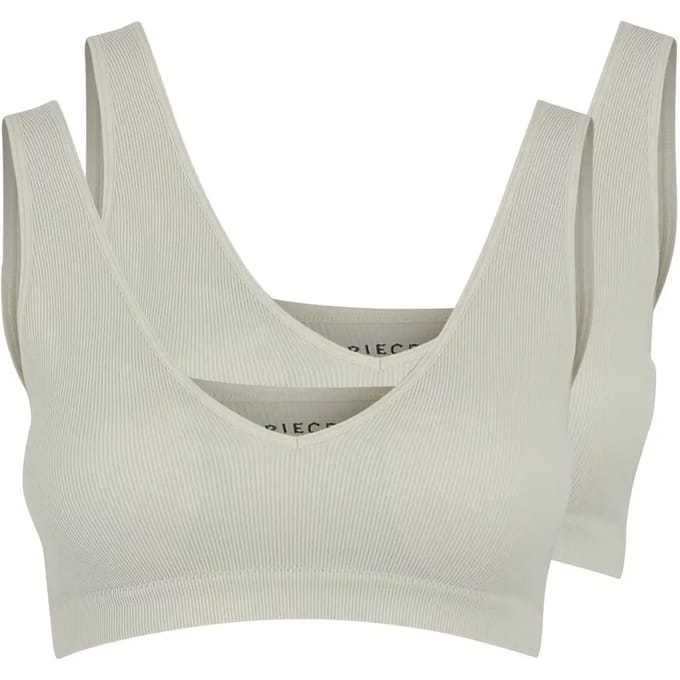 Pieces 2-Pack bralette voorgevormd met vulling - XS - Creme