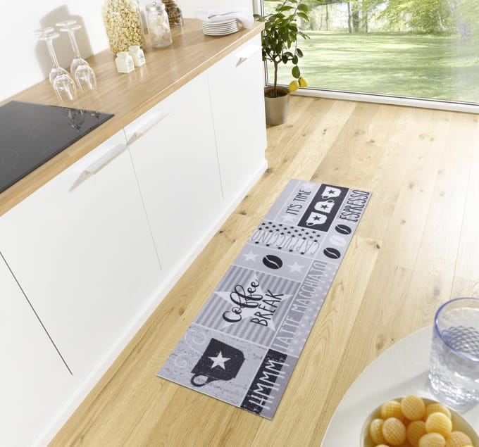 Flycarpets Loper - Koffie - Grijs 50x150 cm