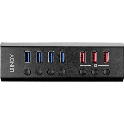 LINDY 43371 43371 USB-hub 8 poorten USB-A USB 3.0 5 GBit/s Zwart
