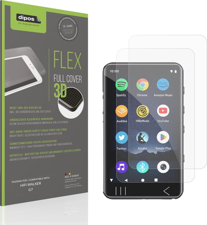 dipos FLEX – 2x Matte Screenprotector geschikt voor HIFI WALKER G7 | Volledige Schermbescherming | Case-Friendly