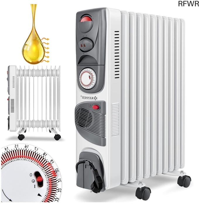 Olieradiator met Thermostaat - Elektrische Kachel - Heaters - Comfort