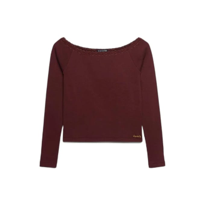 Dames T-shirt met kant Superdry Ath Ess