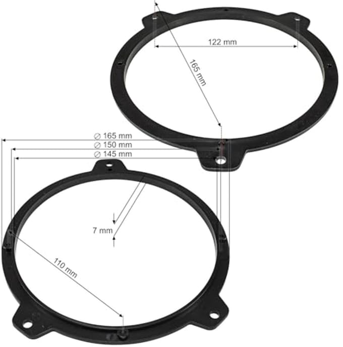 Luidspreker Ringen Adapter voor BMW 3 E46 - Geschikt voor 165mm DIN-Luidsprekers