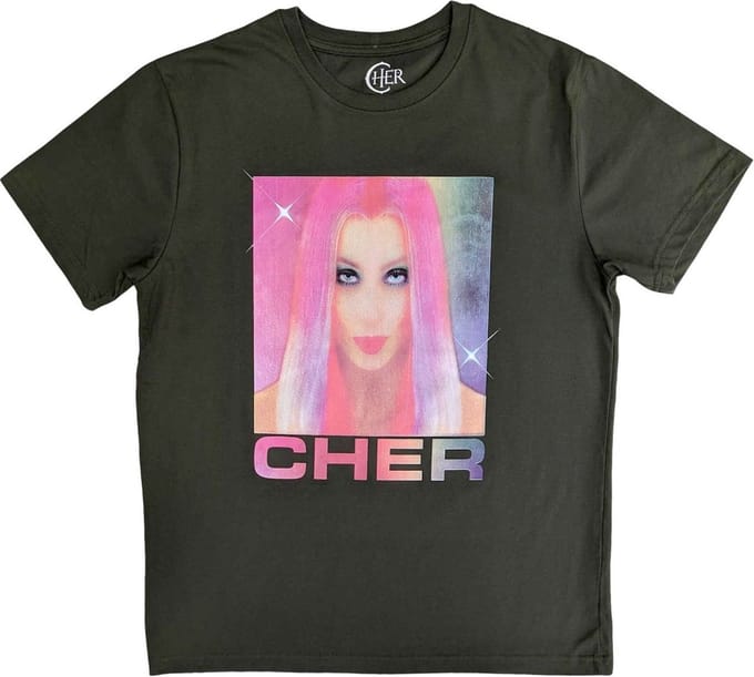 Cher - Pink Hair Heren T-shirt - L - Groen