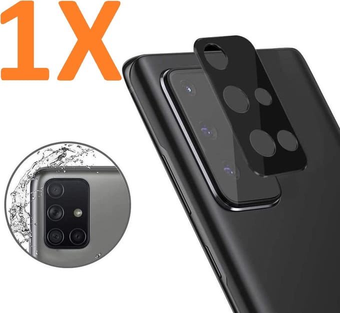 Camera Lens Glass Protector - beschermer Geschikt voor: Samsung Galaxy A51 - Zwart  - 1x